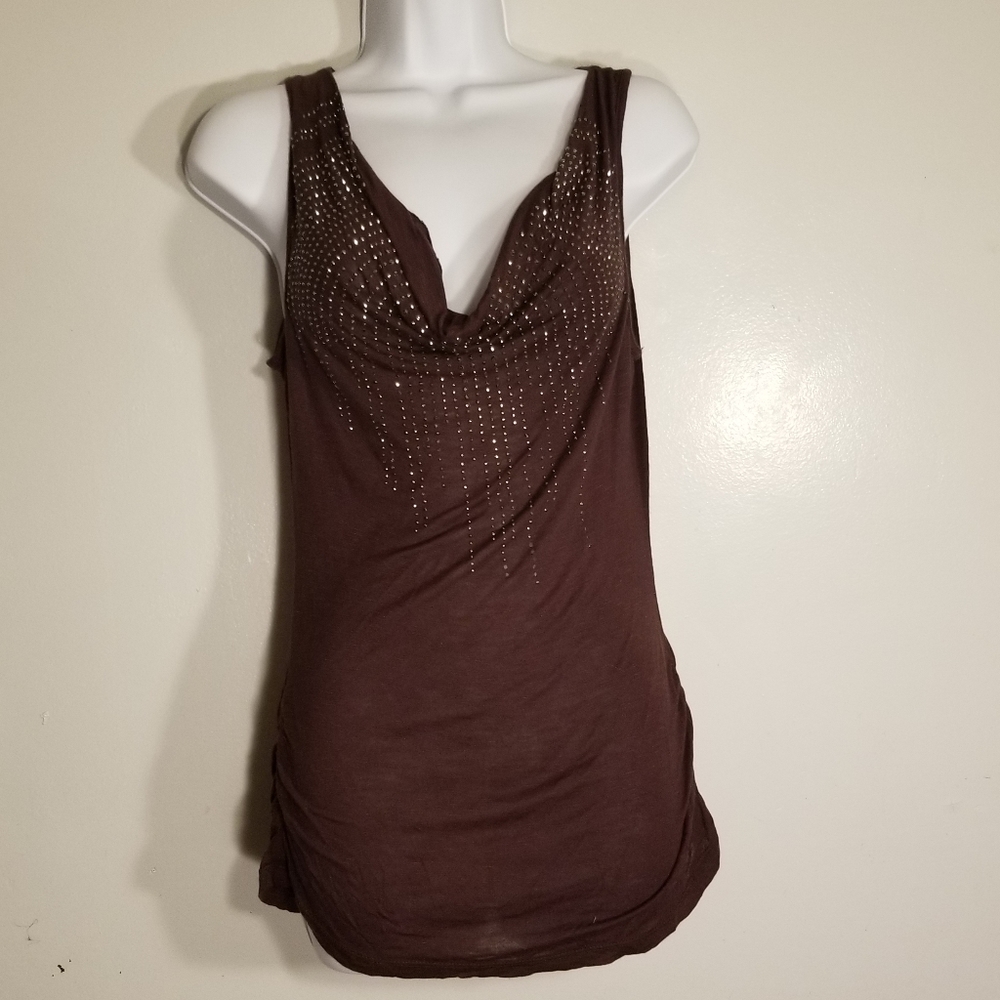 Charlotte Russe Brown Sleeveless Top